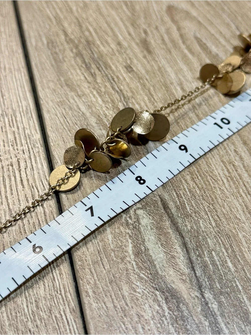 Lydell Gold Tone Disc Fringe Necklace 32” Layered Statement Necklace